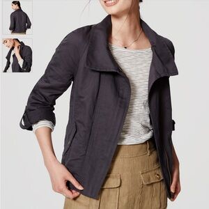 LOFT Smokestack Grey Utility Moto Jacket NWOT - size S